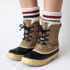 SOREL Manitou Women Sz 8 Leather Rubber Insulated Waterproof Duck Snow Boots